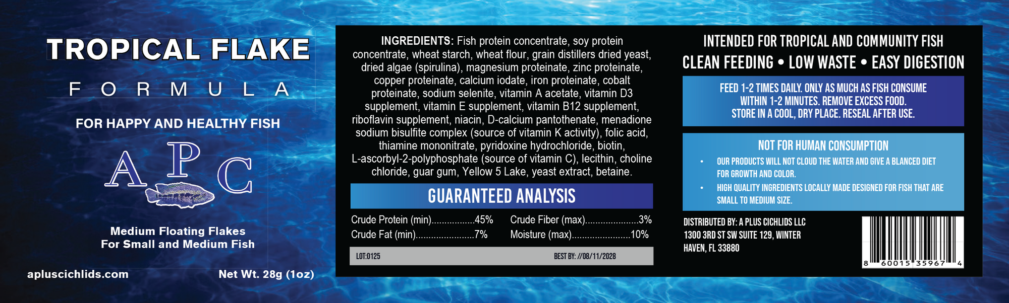 APlus Tropical Flake (Medium Floating Flakes) Wholesale 40ct $4.99 Each label